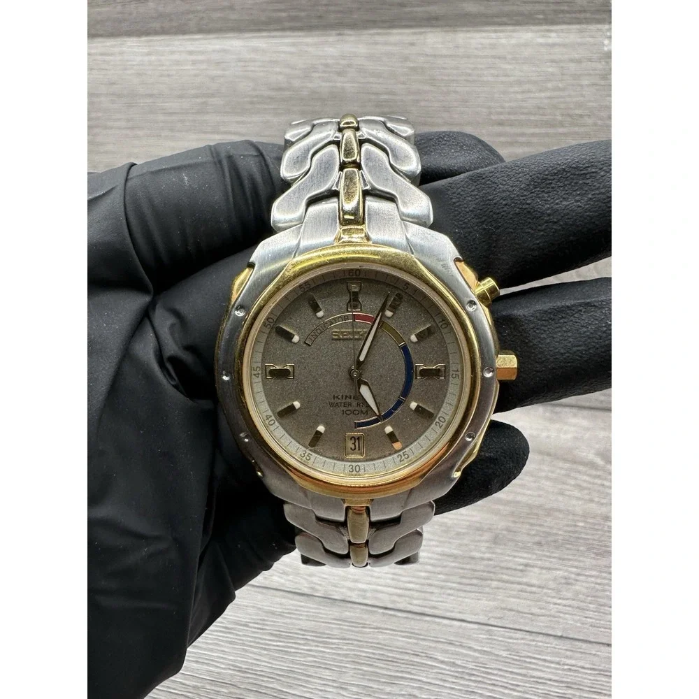 Vintage Seiko Kinetic 5M42-0L89 Men's Watch Date